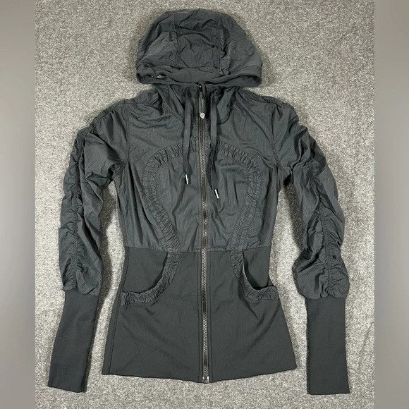 Lululemon sz 6 reversible dance studio jacket black grey - Picture 1 of 7